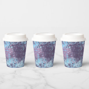 Blue, Pink and Purple Marble Abstract Paper Cups