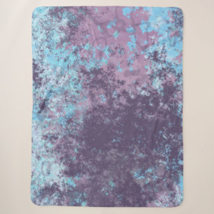 Blue, Pink and Purple Marble Abstract Sherpa Blanket