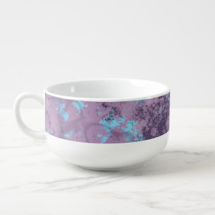 Blue, Pink and Purple Marble Abstract Soup Mug