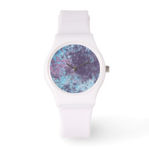 Blue, Pink and Purple Marble Abstract Watch