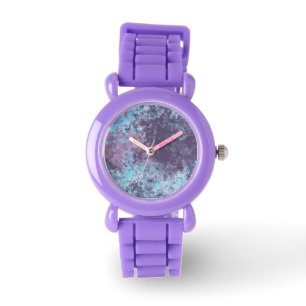 Blue, Pink and Purple Marble Abstract Watch