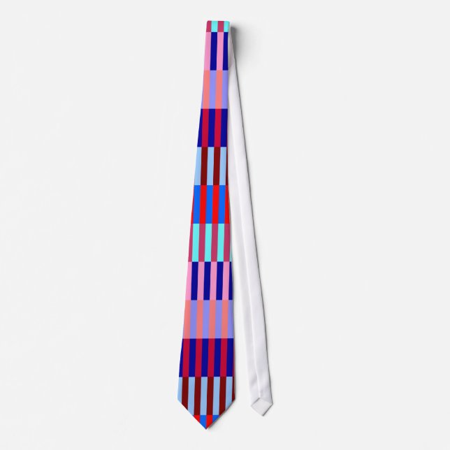 Blue Pink and Red Striped Tie (Front)
