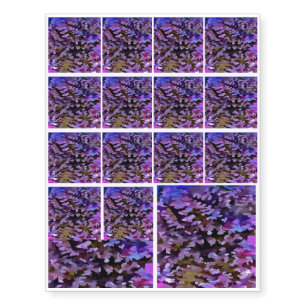 Blue, Pink and Sienna Camouflage Pattern Temporary Tattoos
