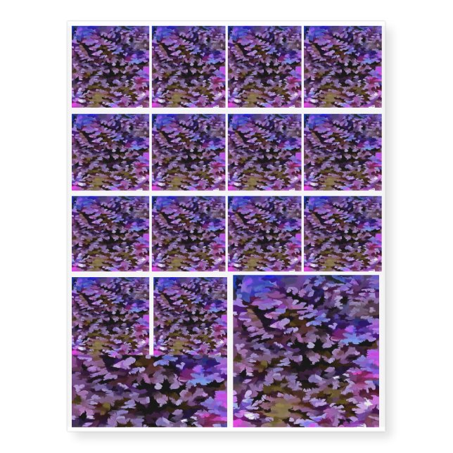 Blue, Pink and Sienna Camouflage Pattern Temporary Tattoos (Front)