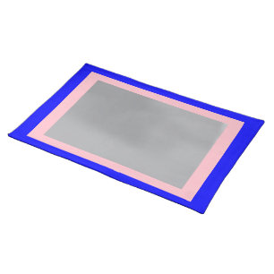 Blue Pink and Silver Metal-Color Placemat