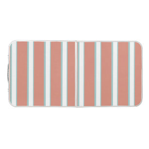 Blue, pink and white stripes pattern beer pong table