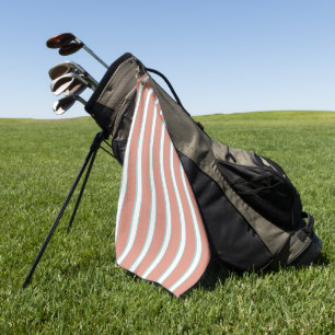 Blue, pink and white stripes pattern golf towel