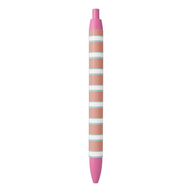 Blue, pink and white stripes pattern pen (Front Vertical)