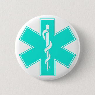 Blue Pink Aqua Baby Hot Nurse EMS Star of Life Pinback Button