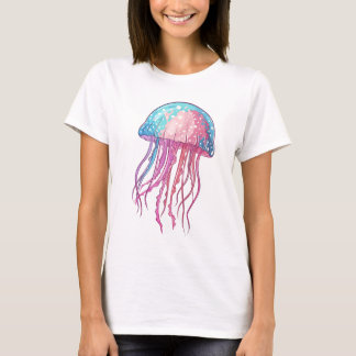 Blue & Pink Artistic Jellyfish Marine Biologist T-Shirt