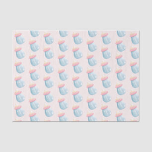 Blue & Pink Baby Bottle Cute Pattern Tissue Paper