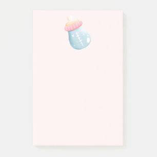 Blue & Pink Baby Bottle Cute Post-it Notes