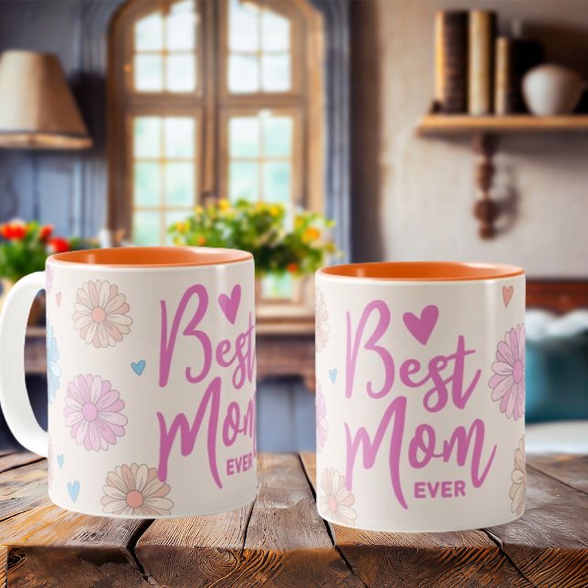 Blue Pink Best Mom Ever Mother's Day Mug (Creator Uploaded)