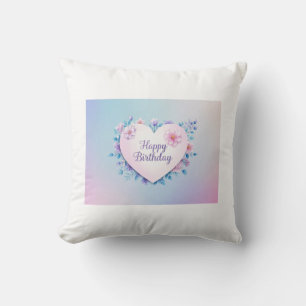 Blue Pink birthday luxurious elegant extravagant Throw Pillow