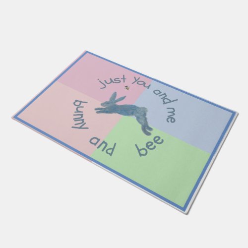 Blue Pink Bunny Rabbit  Mat  rug  Doormat