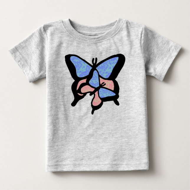 Blue & Pink Butterflies Baby/Toddler Tee (Front)