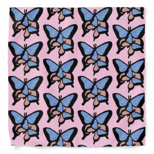 Blue & Pink Butterflies Dog Bandana