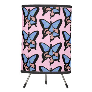 Blue & Pink Butterflies Lamp