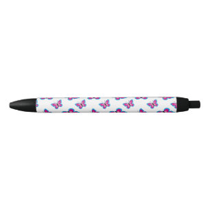 Blue Pink Butterfly Pattern Pen