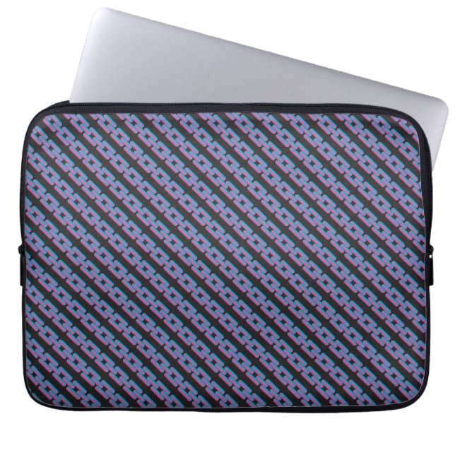 blue pink chain laptop sleeve (Front)