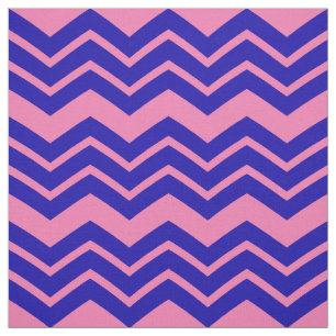 Blue Pink Chevron Zigzag Design  Fabric