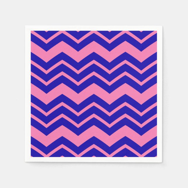 Blue Pink Chevron Zigzag Design  Napkins (Front)