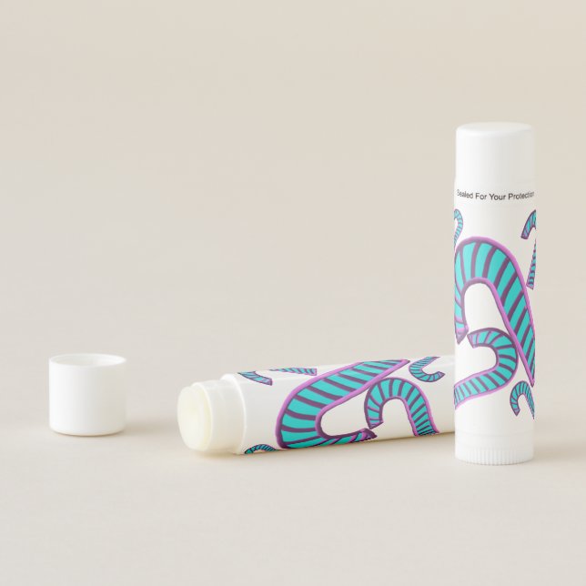 Blue Pink Christmas Candy Canes Lip Balm (In Situ)