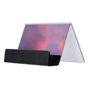 Blue Pink Clouds Desk Business Card Holder