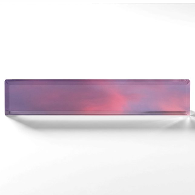 Blue Pink Clouds Desk Name Plate (Front)
