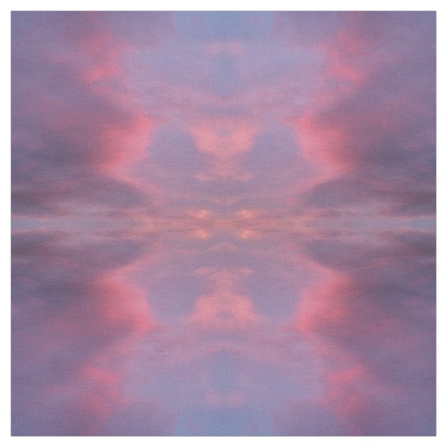 Blue Pink Clouds Fabric (Swatch)