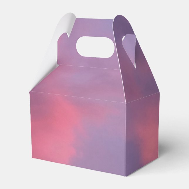 Blue Pink Clouds Favor Boxes (Front Side)