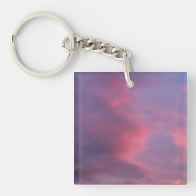 Blue Pink Clouds Keychain (Front)