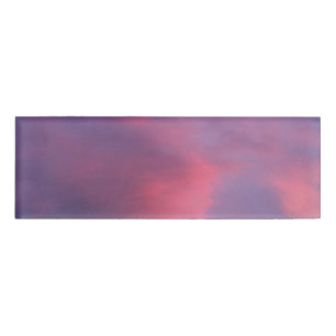 Blue Pink Clouds Name Tag