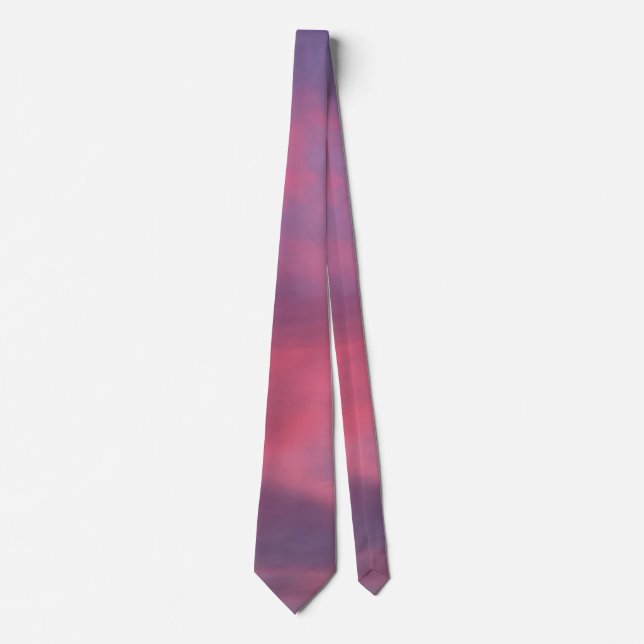 Blue Pink Clouds Neck Tie (Front)