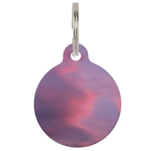 Blue Pink Clouds Pet ID Tag