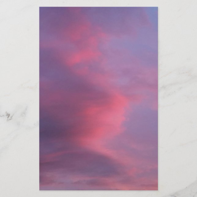 Blue Pink Clouds Stationery (Front)