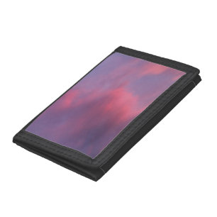 Blue Pink Clouds Trifold Wallet