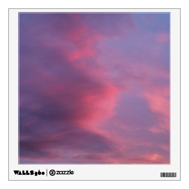 Blue Pink Clouds Wall Decal (Front)