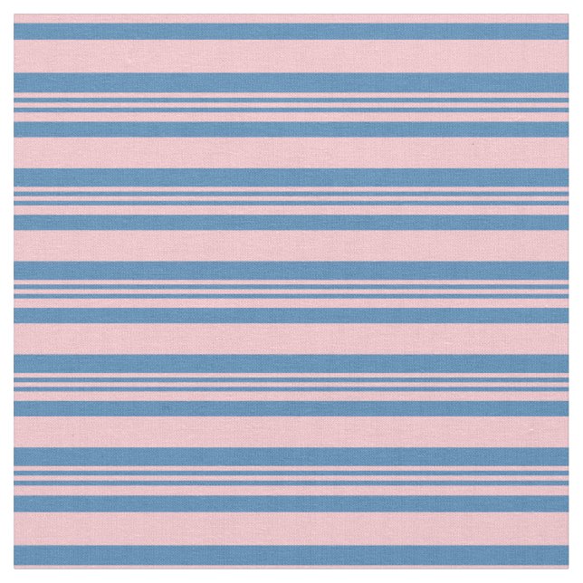 Blue & Pink Colored Lines Pattern Fabric (Close Up)