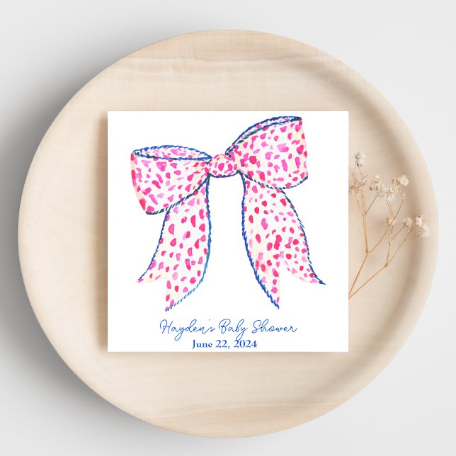 Blue Pink Coquette Personalized Napkin (Creator Uploaded)