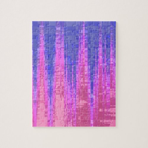 Blue Pink Coral Colors Abstract Spike Pattern Jigsaw Puzzle