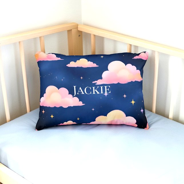Blue Pink Cute Clouds Pattern Bath Mat Accent Pillow (Creator Uploaded)