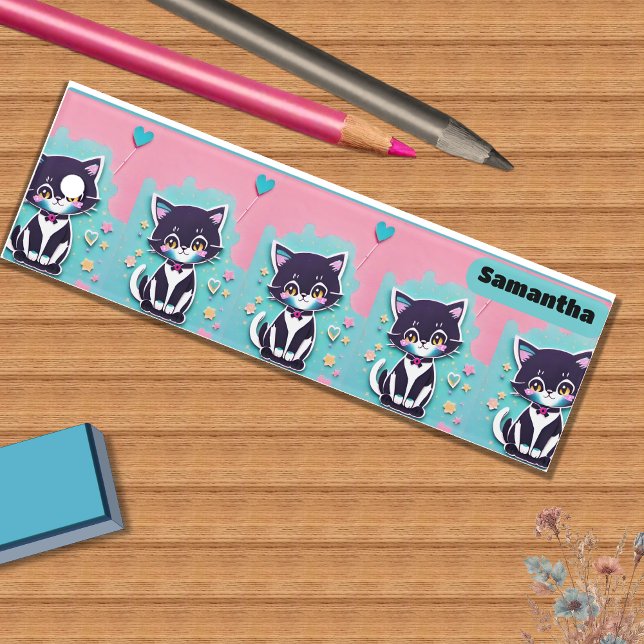 Blue & Pink, Cute Kitty Ruler (Creator Uploaded)