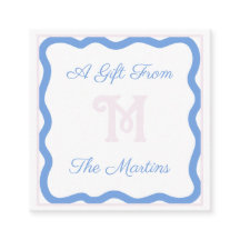 Blue/ Pink Dainty Bow 2.5" x 2.5" Enclosure Card
