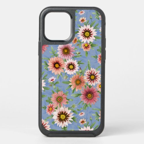 Blue   Pink Daisy Floral Botanical Art OtterBox Symmetry iPhone 12 Case