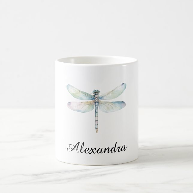 Blue Pink Dragonfly Coffee Mug (Center)