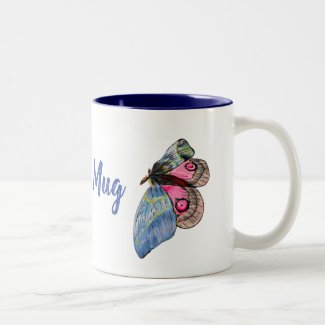 Blue Pink Exotic Butterflies Pattern
