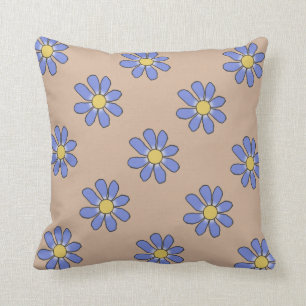 Blue/Pink Flowers 2 in 1 Throw Pillow