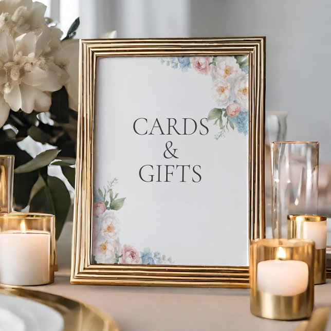  BLUE PINK FLOWERS Bridal Shower CARDS & GIFT Poster (Creator Uploaded)