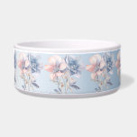 Blue Pink Flowers Ceramic Pet Bowl<br><div class="desc">Beautiful Blue Pink Flowers Ceramic Pet Bowl</div>
